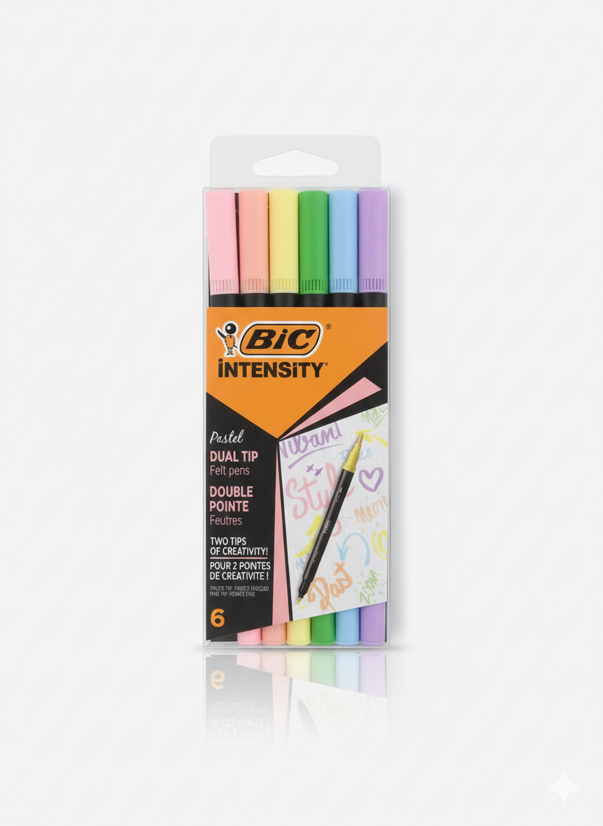 BIC Intensity Dual Tip Felt pens in pastel colors