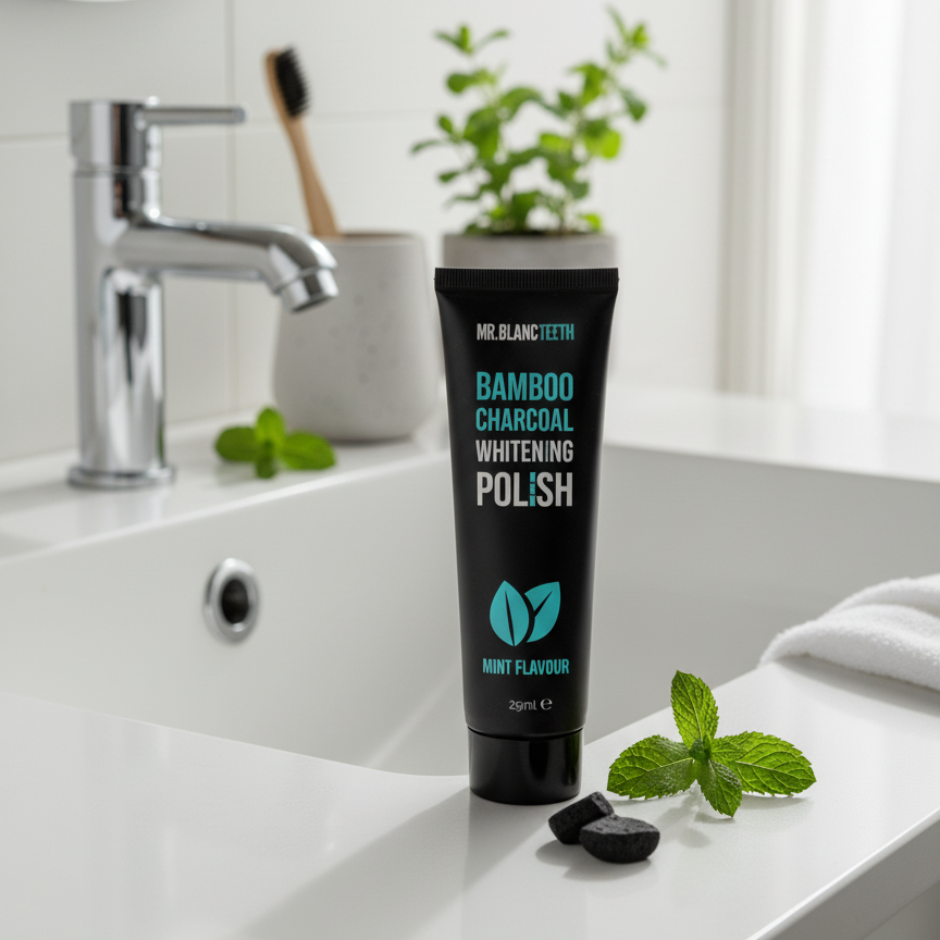 Mr Blanc Teeth Bamboo Charcoal Whitening Polish