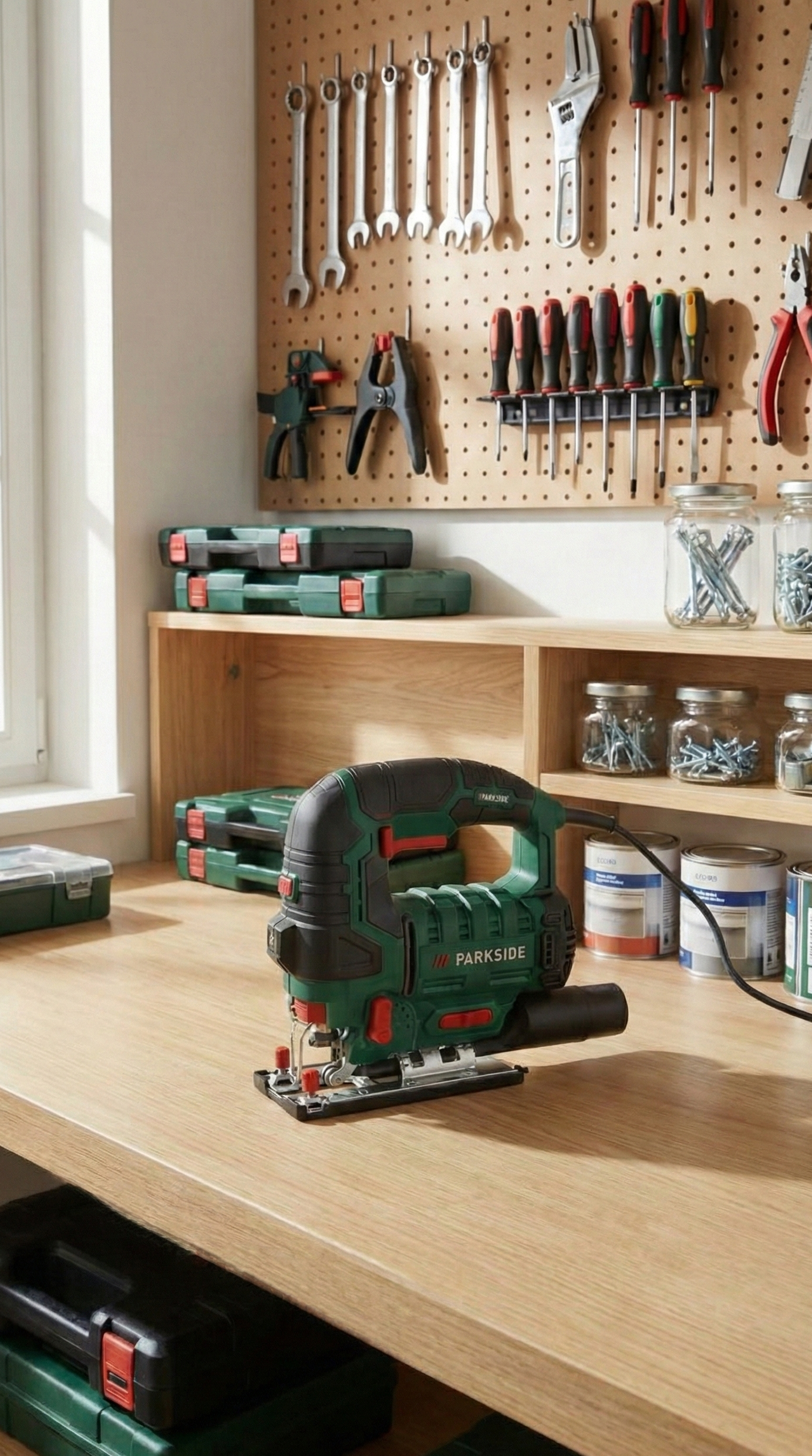 Parkside PSTD 800 W Pendulum Jigsaw, a corded electric power tool.
