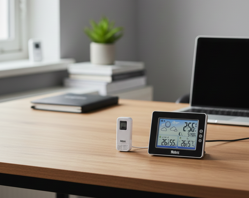 Mebus radio-controlled weather station with an outdoor sensor
