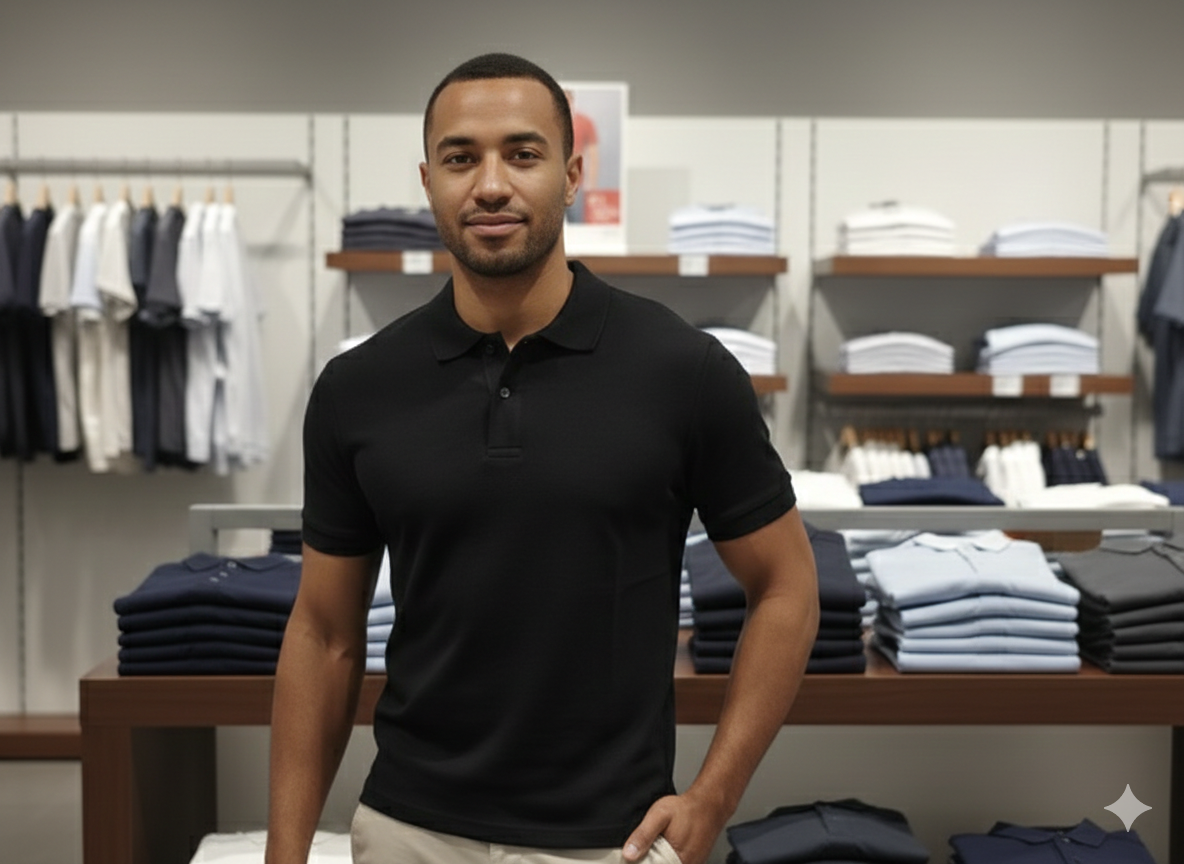 LIVERGY men's fine knit polo shirt