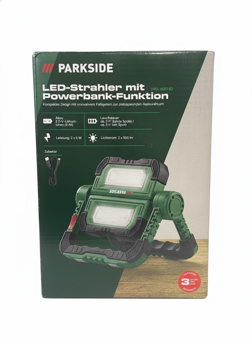 Parkside PBSL 5000 B2 LED work light with power bank functionality