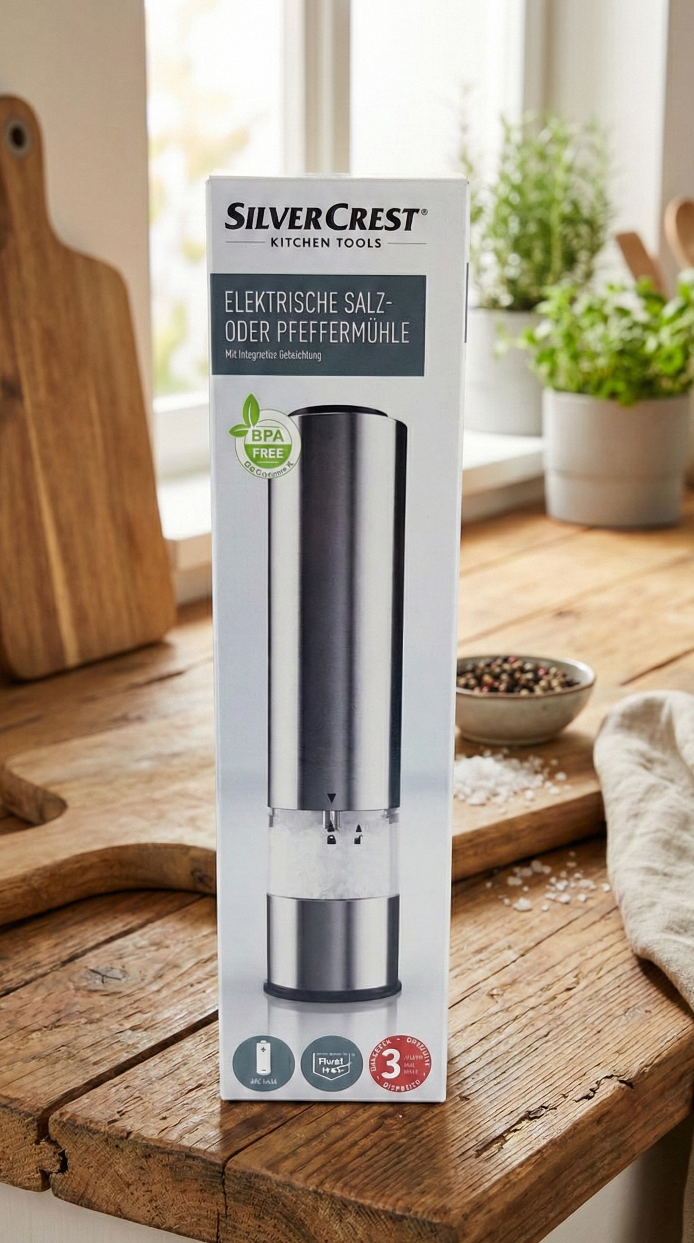 Silvercrest Electric Salt or Pepper Mill.