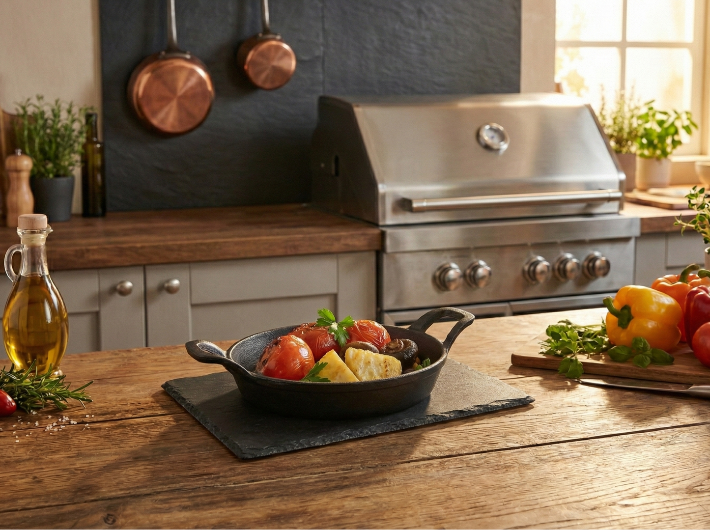 Grill Meister grill pan and serving plate set