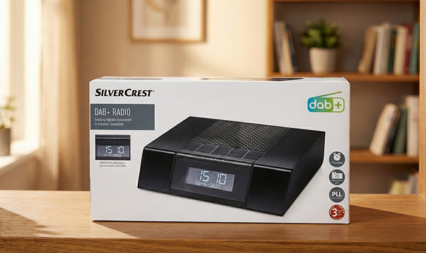 SilverCrest DAB+ Radio with an alarm function.