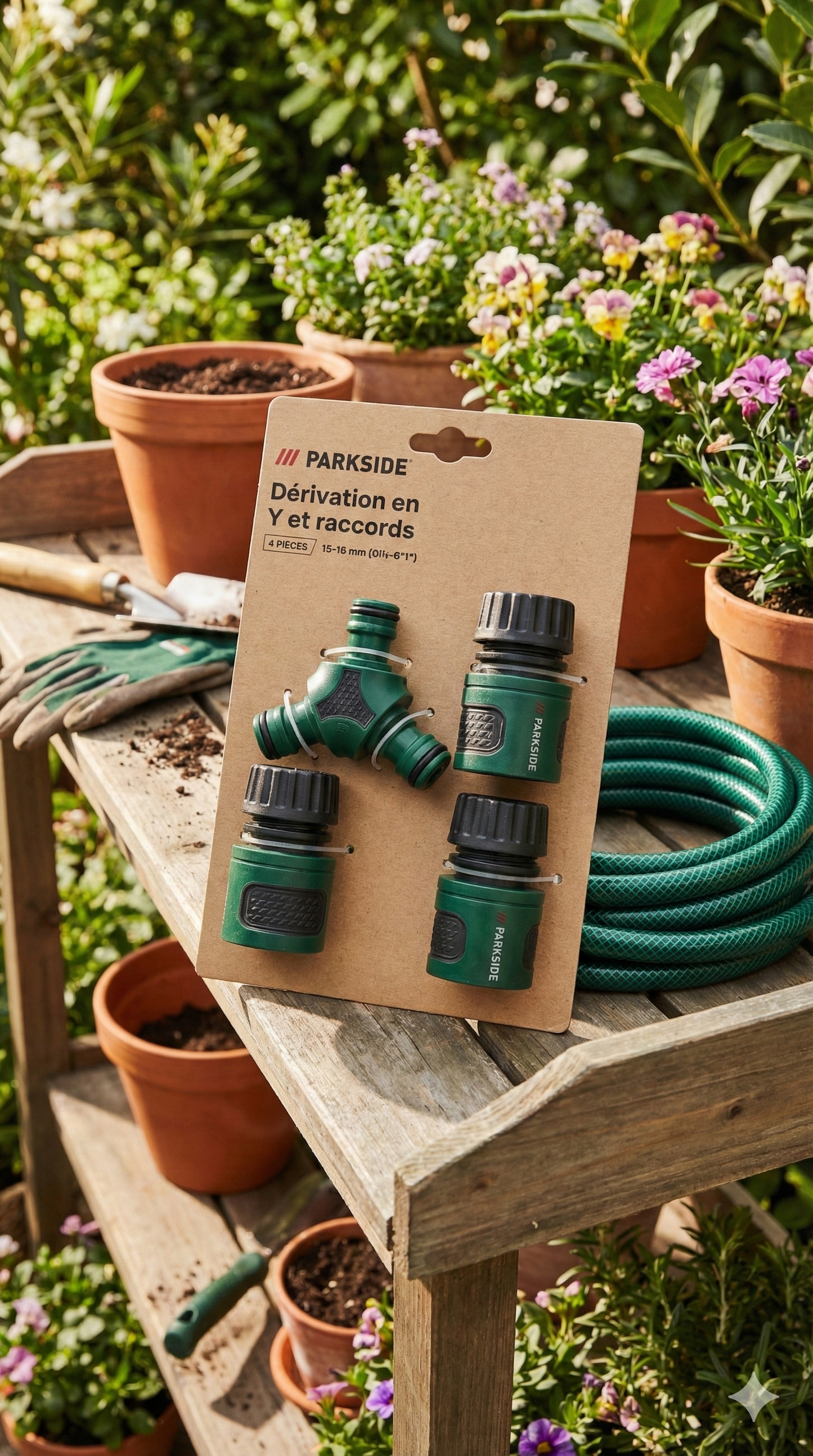 Parkside Y-connector and hose connection set.