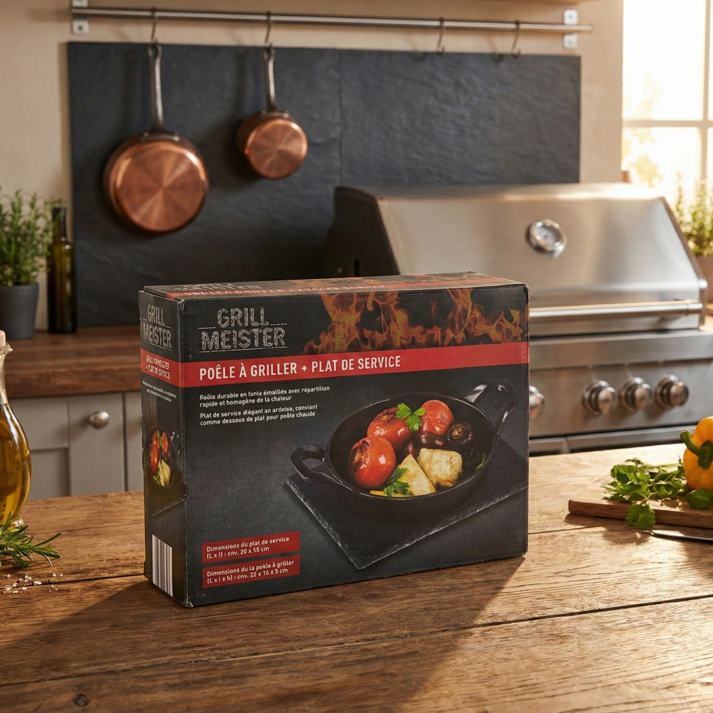 Grill Meister grill pan and serving plate set