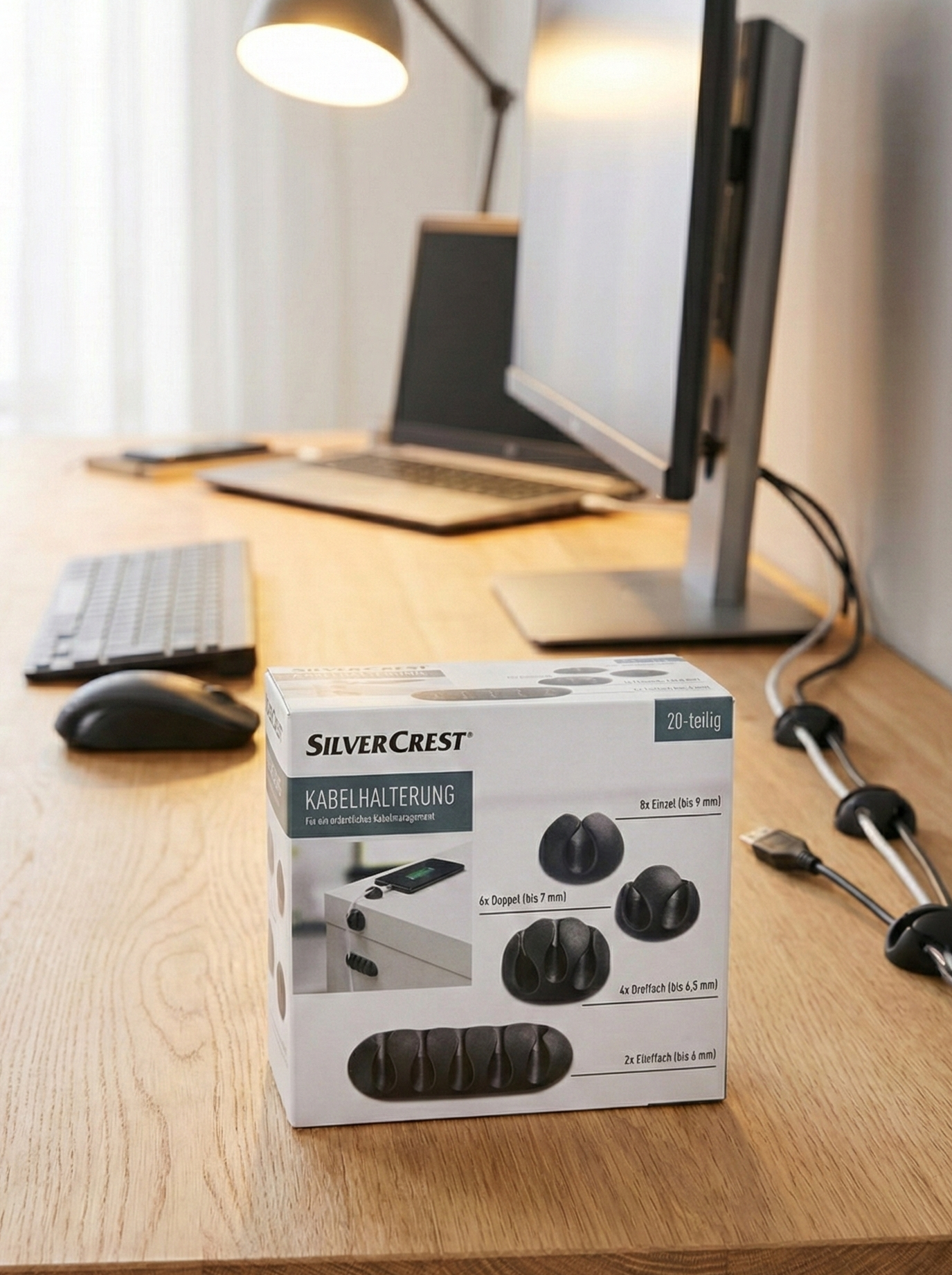 Silver Crest cable management clips