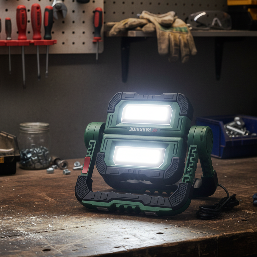 Parkside PBSL 5000 B2 LED work light with power bank functionality
