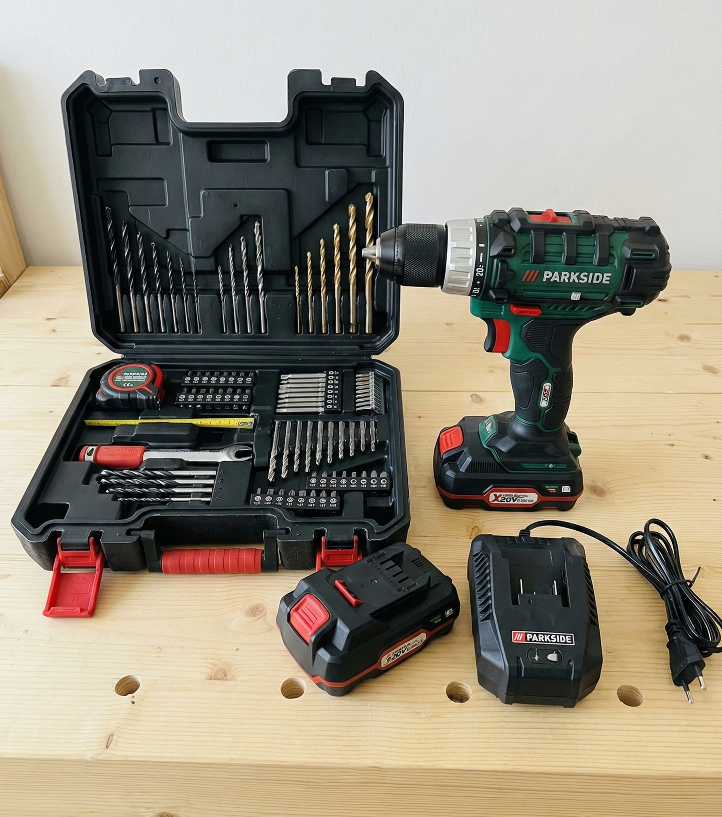 Parkside PABS 20-Li F7 Cordless Drill Driver Set 20V