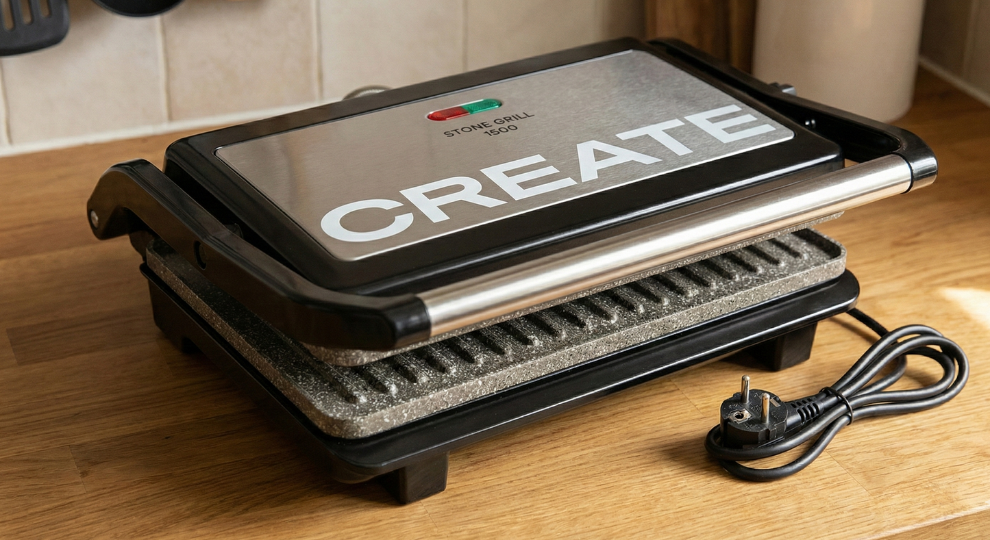 CREATE STONE GRILL 1500" electric grill and sandwich maker