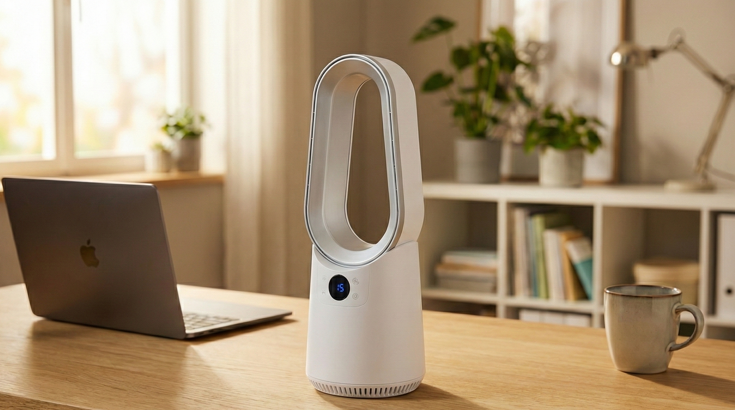 switch on Ernesto bladeless desk fan, Premium Edition from Kaufland.