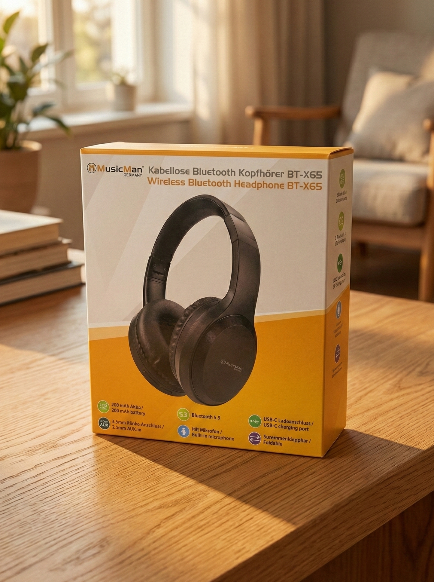 MusicMan BT-X65 Wireless Bluetooth Headphone