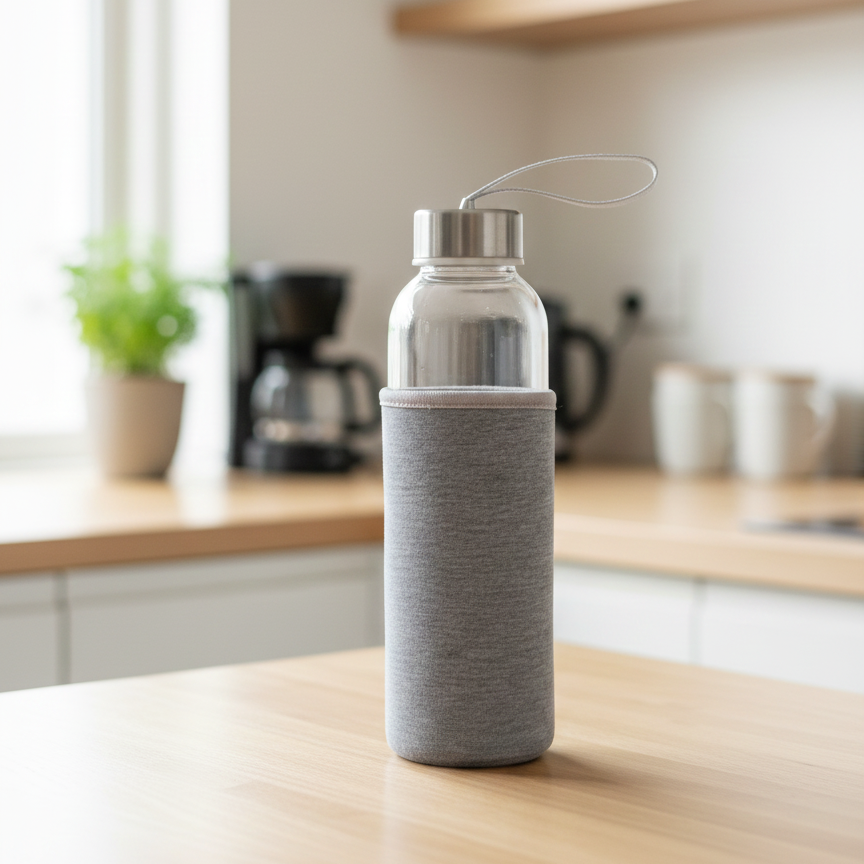 glass water bottle