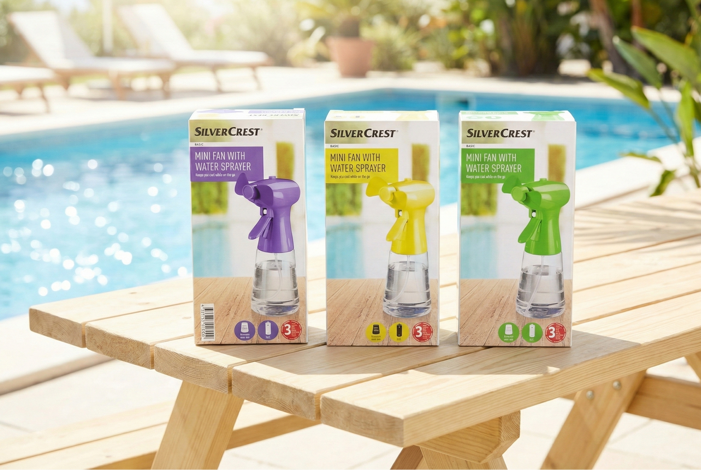 Silvercrest Basic Mini Fans with Water Sprayer