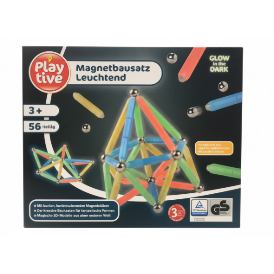PLAYTIVE GLOW DARK MAGNETIC BUILDING SET