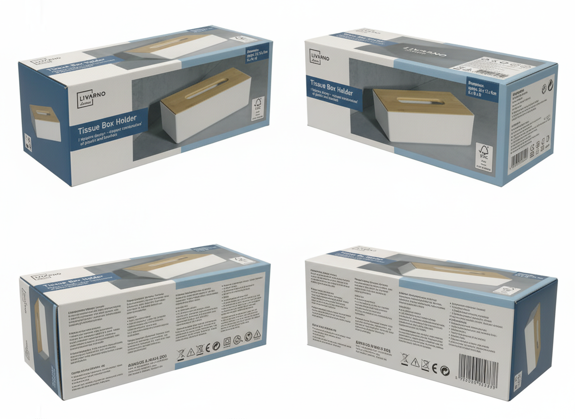 Stylish and practical solution for storing tissues. 13.523.510 cm