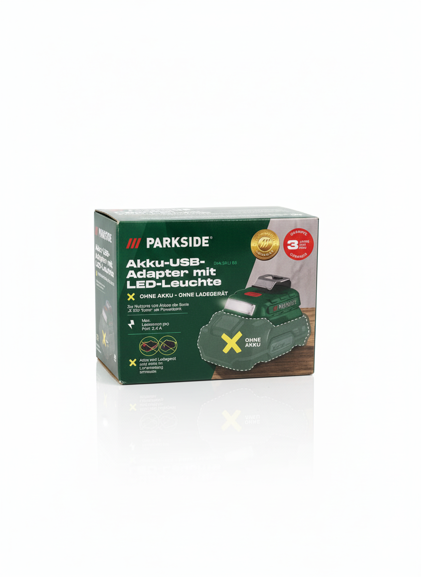 Parkside Akku-USB-Adapter mit LED-Leuchte
