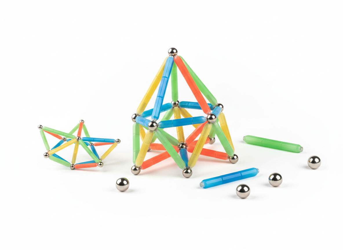 PLAYTIVE GLOW DARK MAGNETIC BUILDING SET